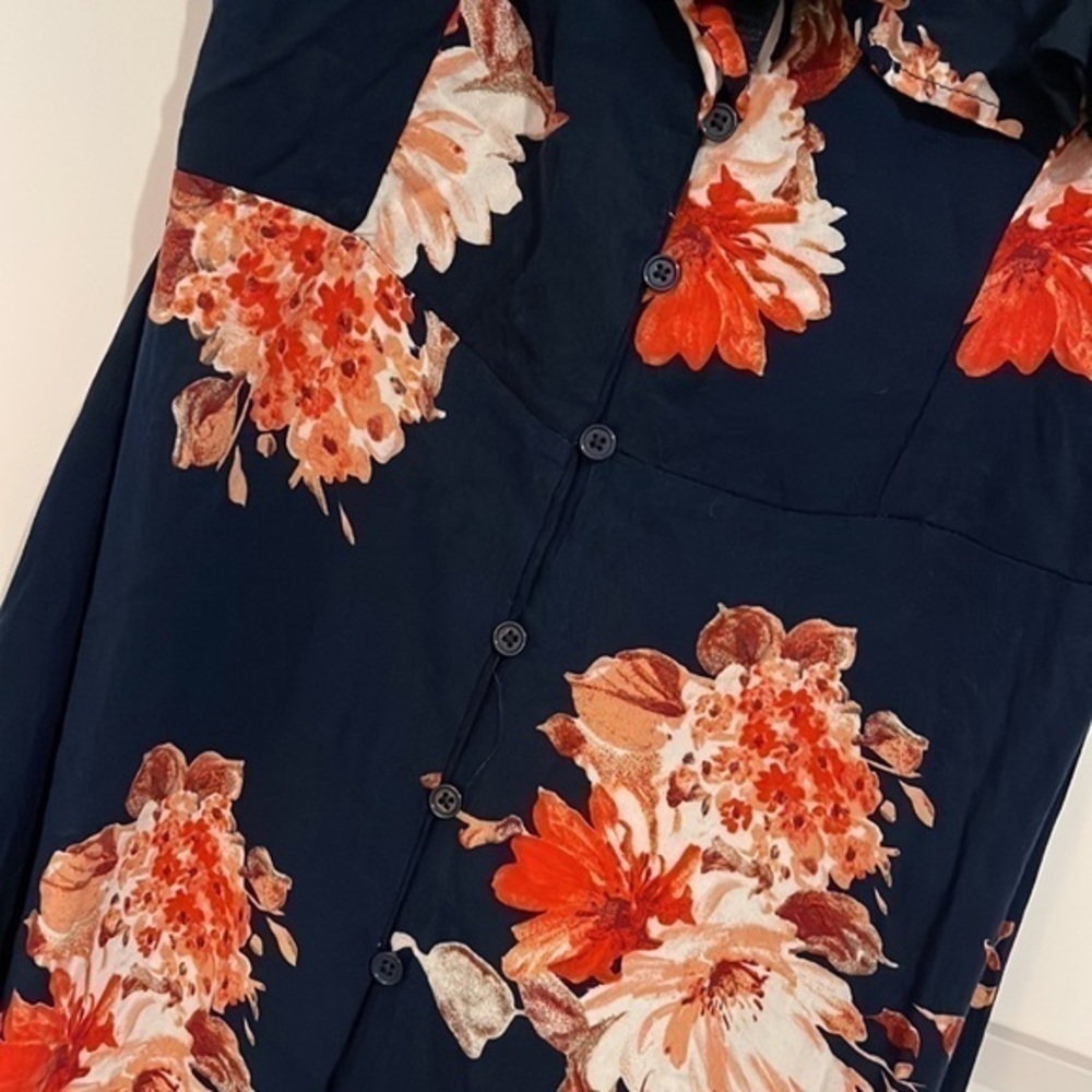 Band Of Gypsies Button Front Down Flounce Floral Maxi Dress 💕 - Picture 14 of 16